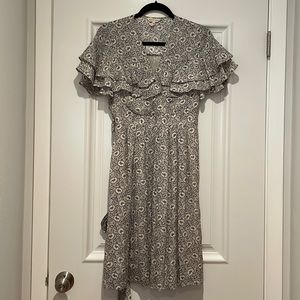 Rebecca Taylor Floral All Over Print Short Sleeve Dress